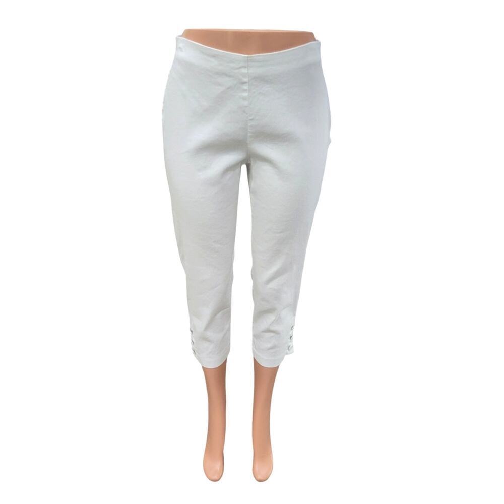 J. Jill Women's Linen Elastic Waist Cropped Lightweight Summer Pants Size Small